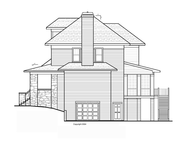 Right Elevation image of HAMPTON House Plan
